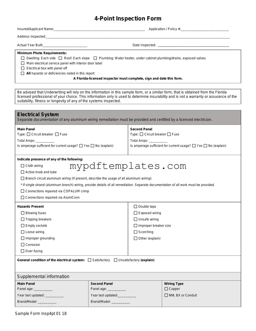 Fill Your 4 Point Inspection Template