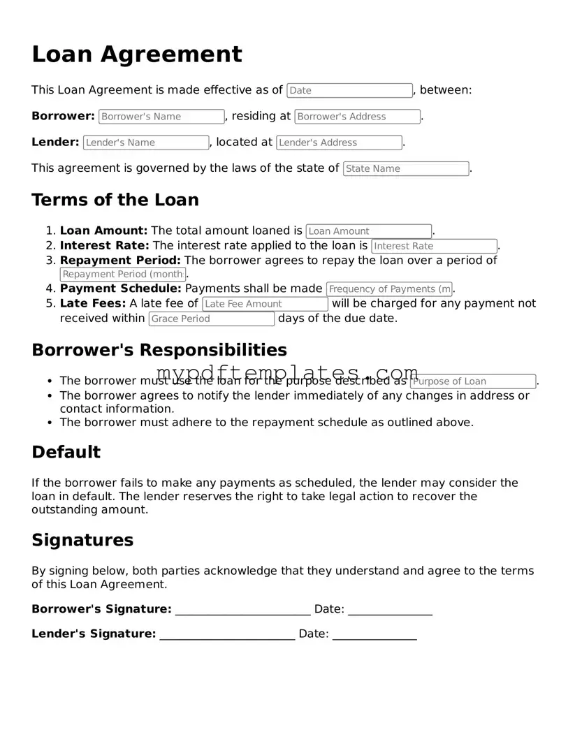 Blank Loan Agreement Form