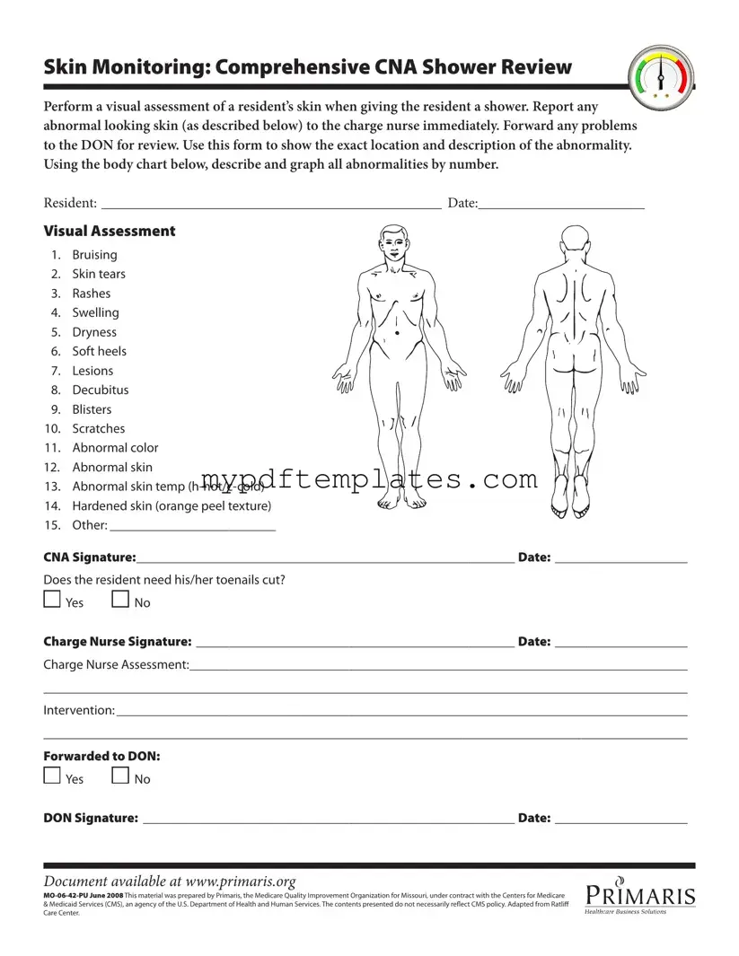 Fill Your Cna Shower Sheets Template