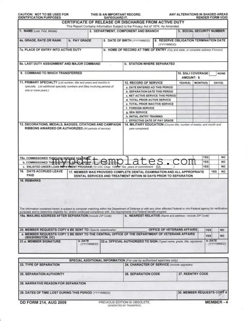 Fill Your Dd 214 Template