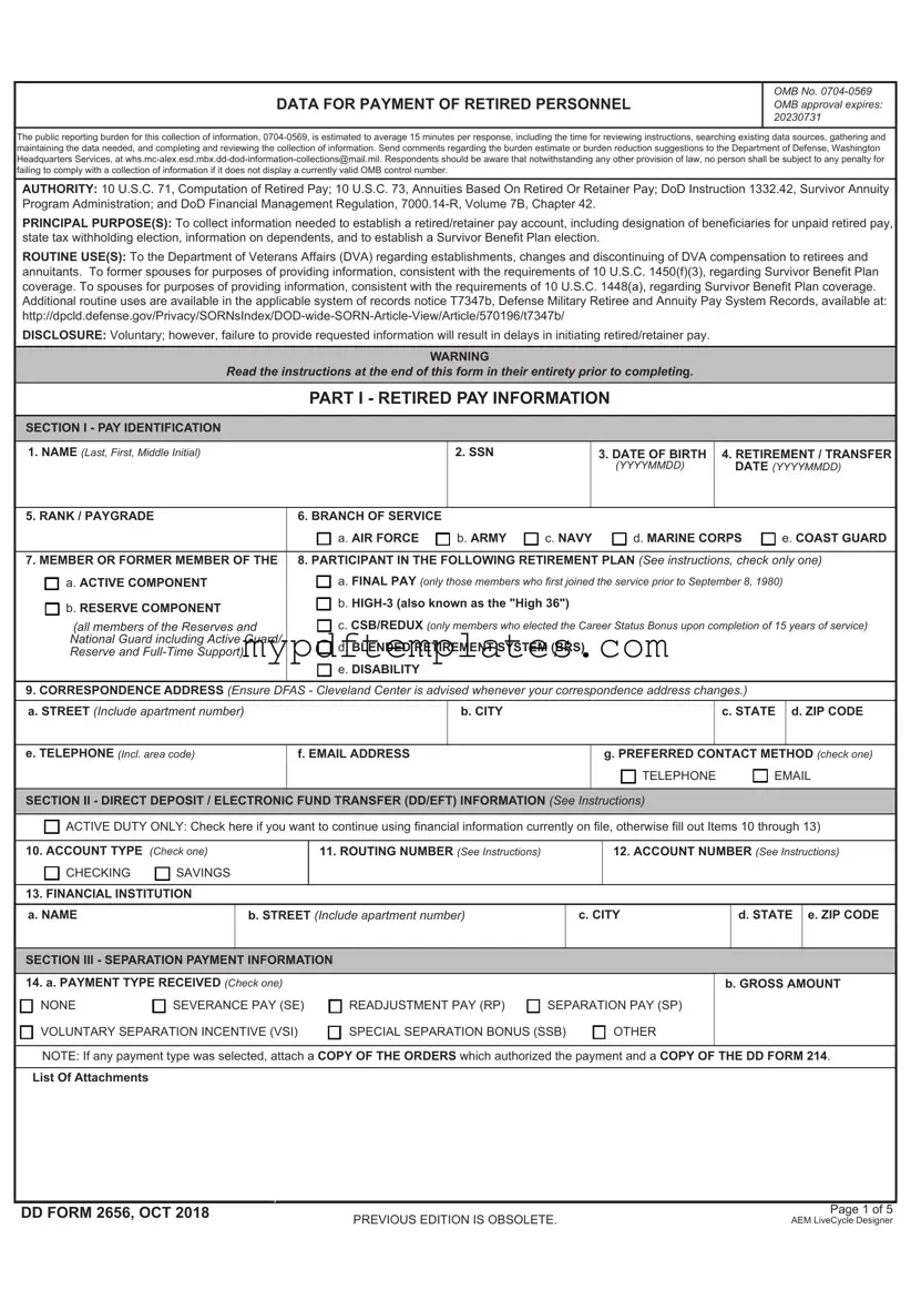 Fill Your DD 2656 Template