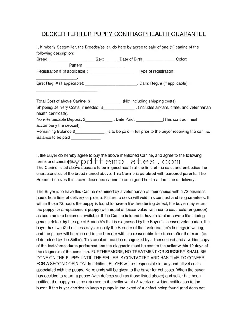 Fill Your Health Guarantee Template