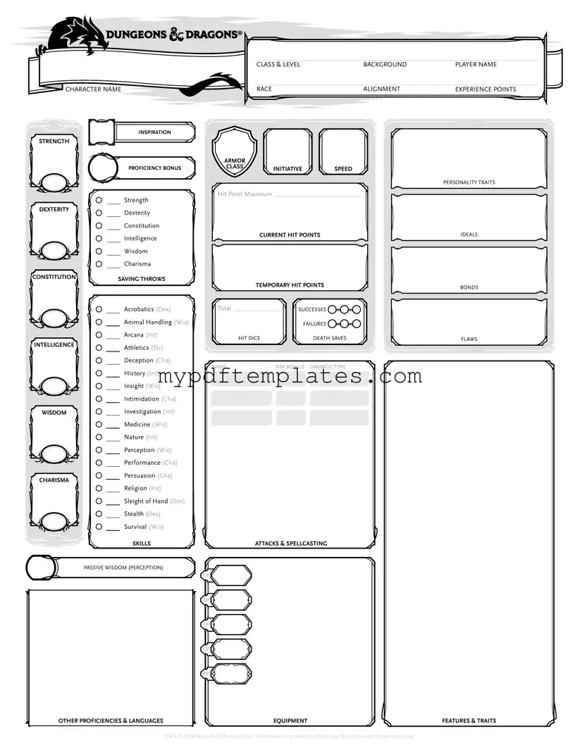 Fill Your Dnd Character Sheet Template