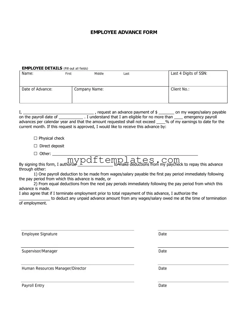 Fill Your Employee Advance Template