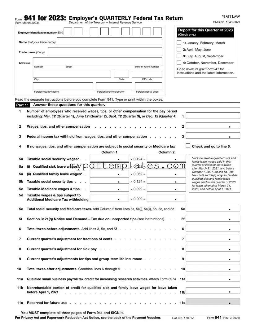 Fill Your IRS 941 Template