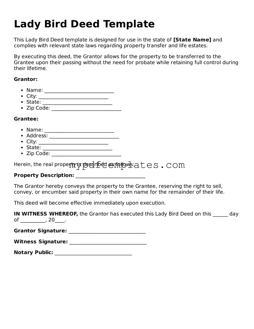 Blank Lady Bird Deed Form