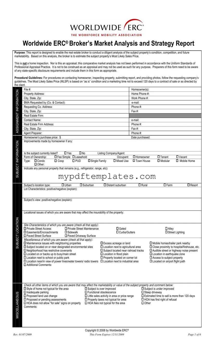 Fill Your Erc Broker Market Analysis Template