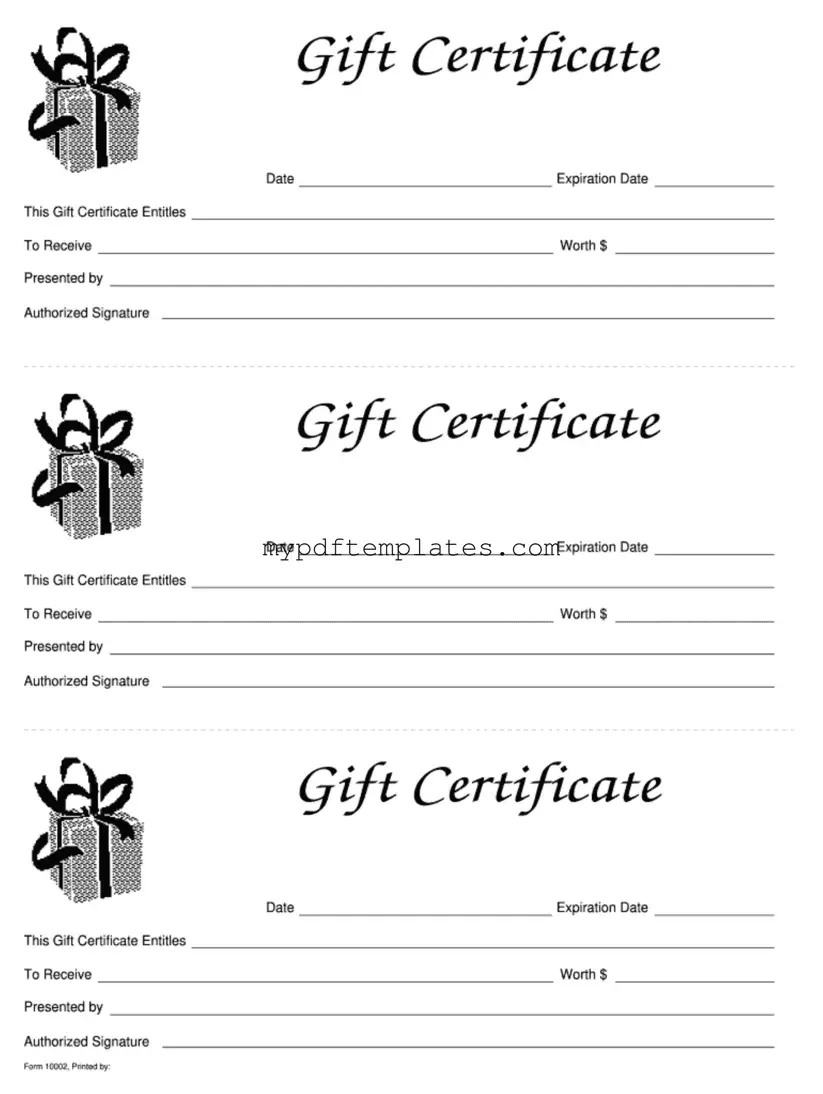 Fill Your Gift Certificate Template