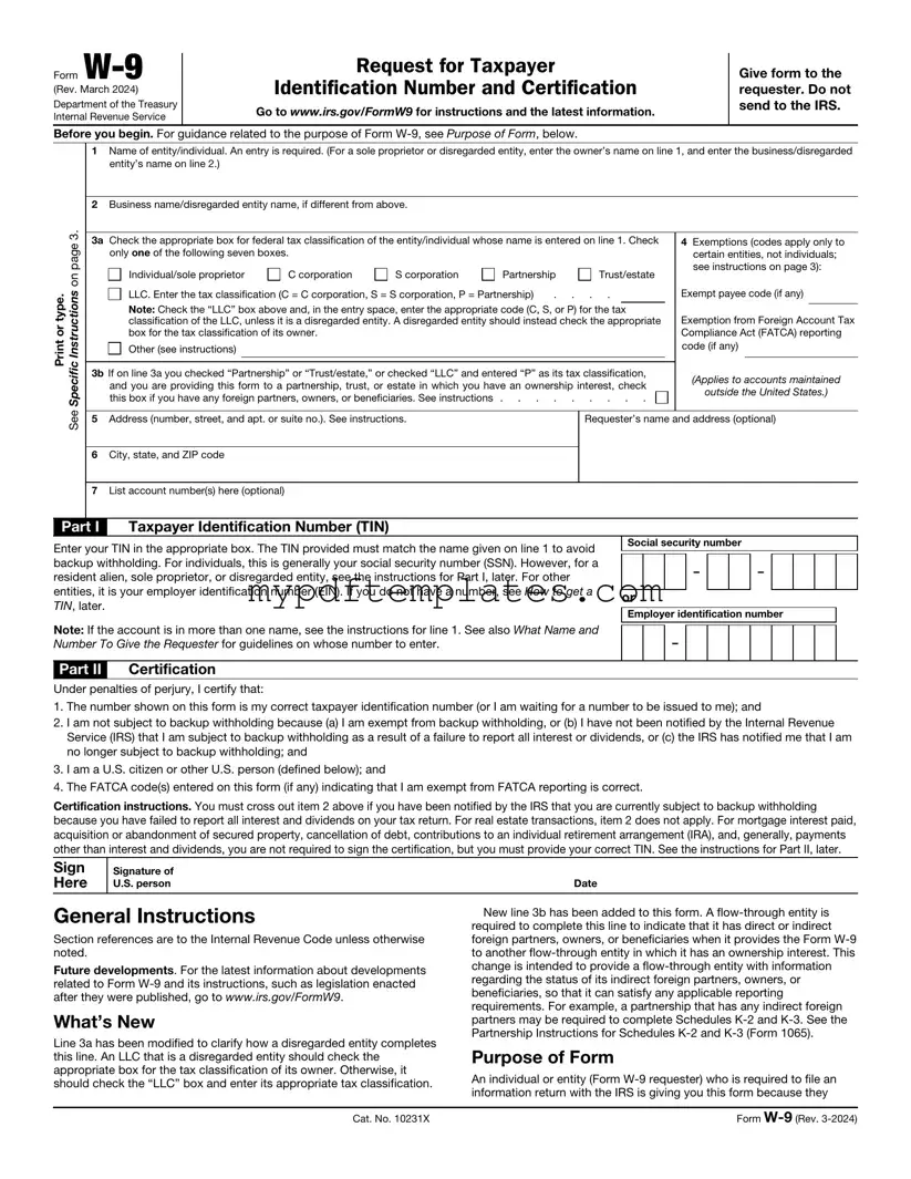 Fill Your IRS W-9 Template