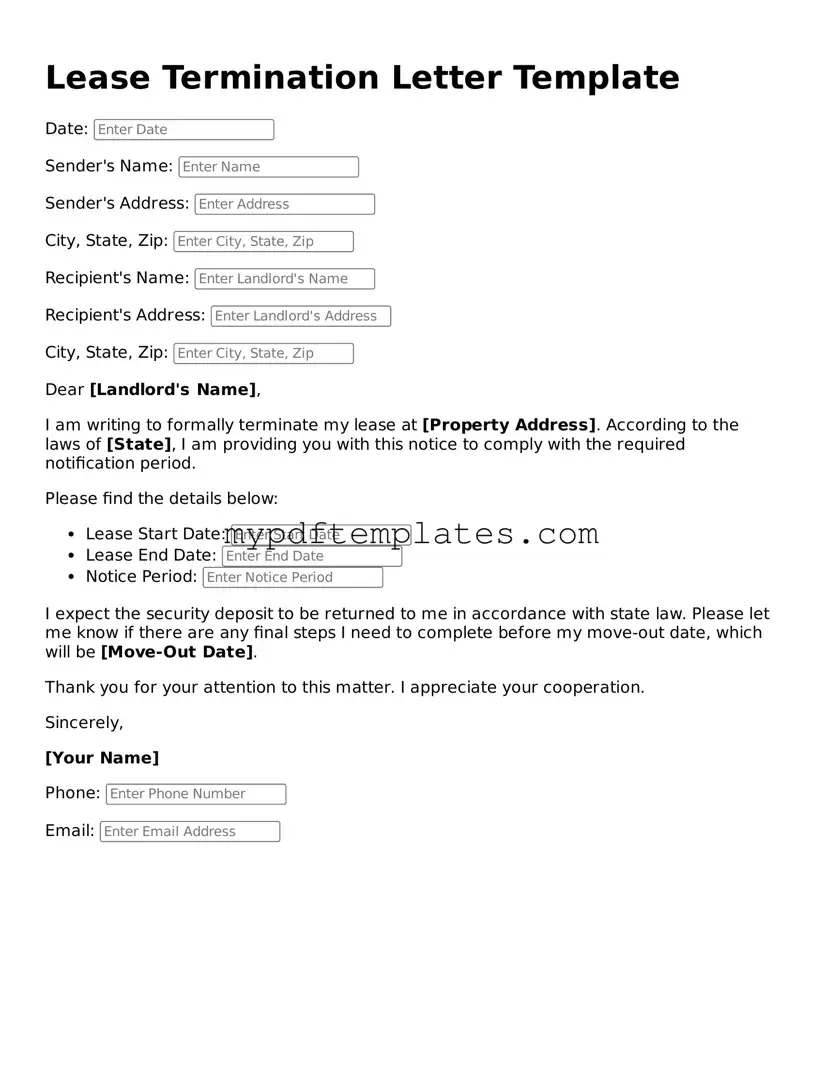 Blank Lease Termination Letter Form