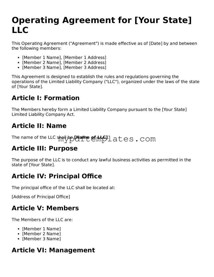 Blank Operating Agreement Form