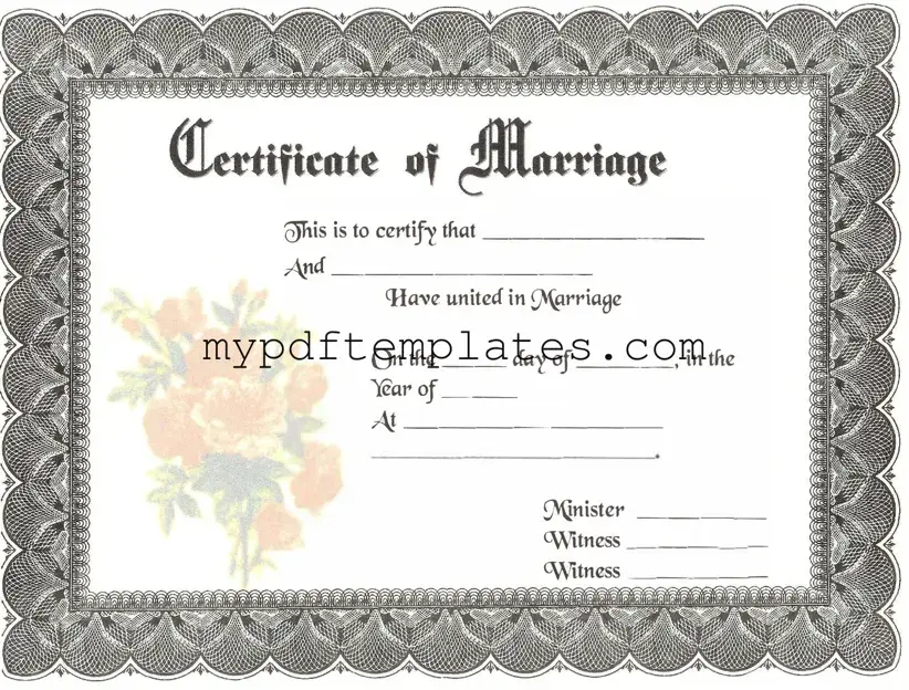 Fill Your Marriage Certificate Template