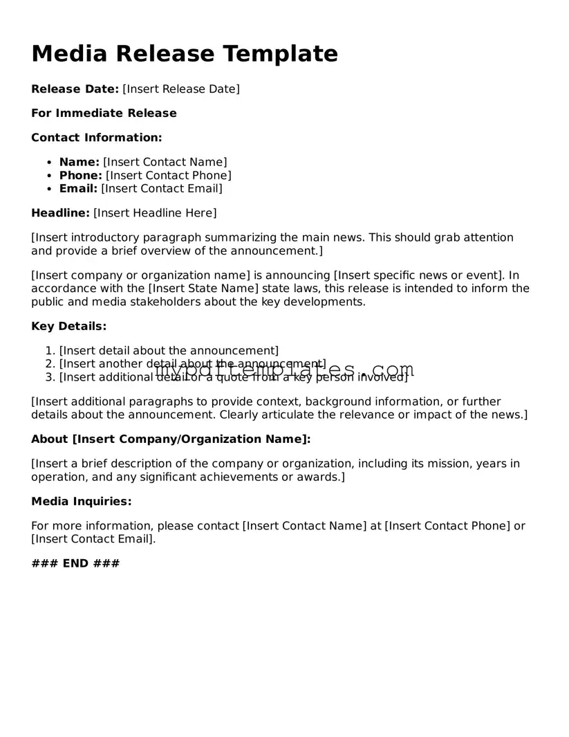Blank Media Release Form