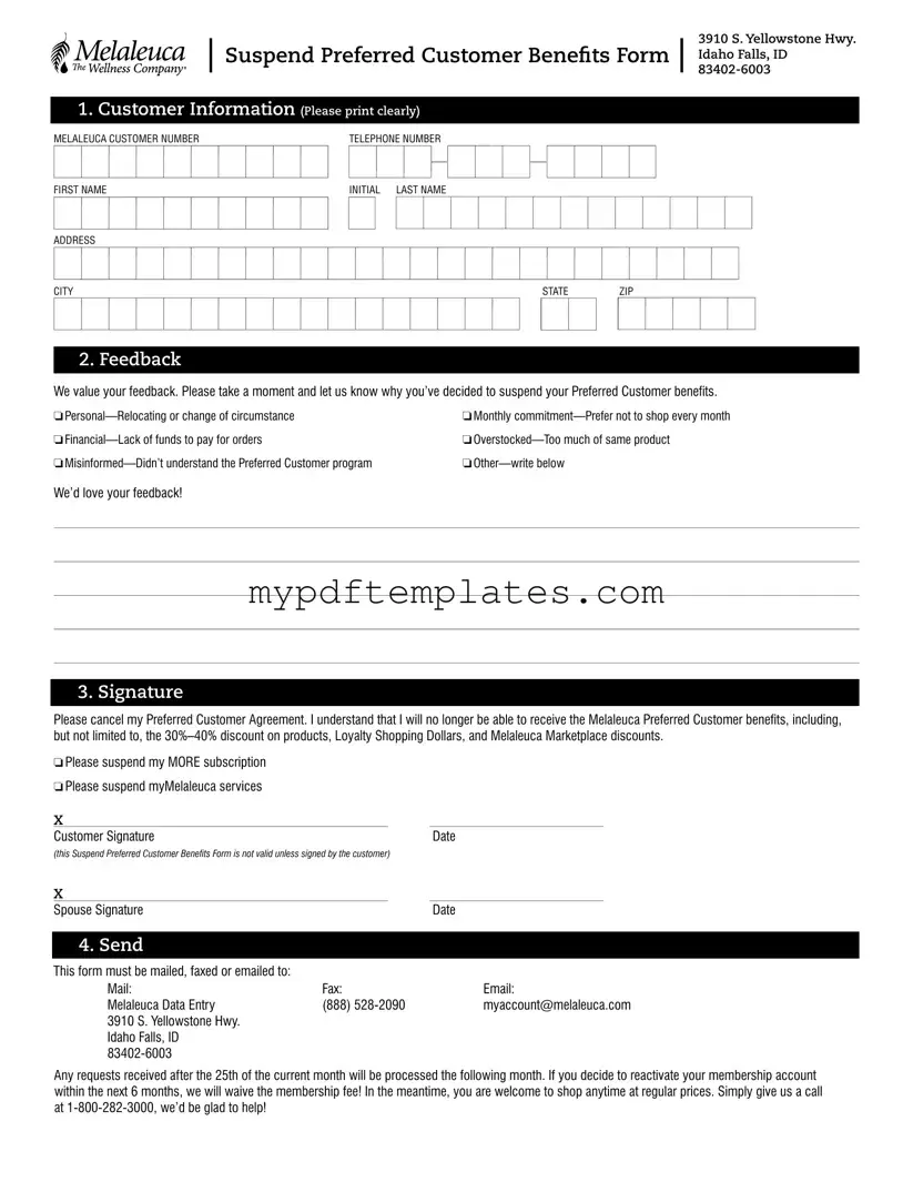 Fill Your Melaleuca Cancellation Template