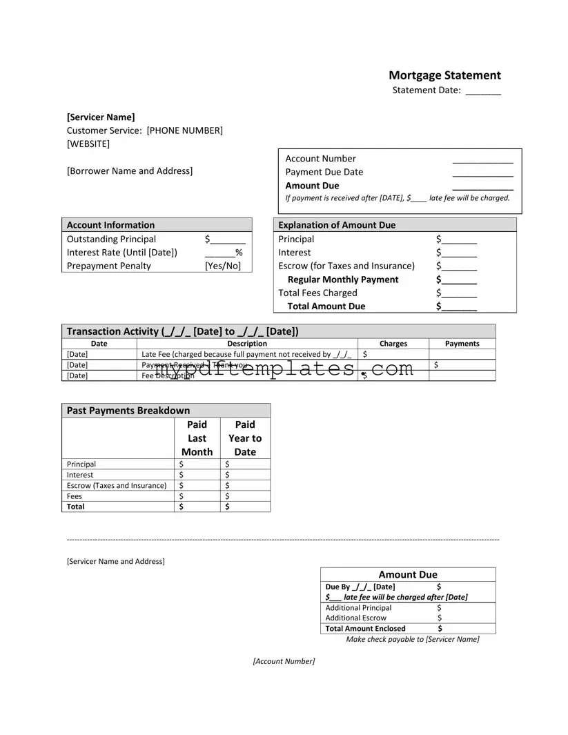 Fill Your Mortgage Statement Template