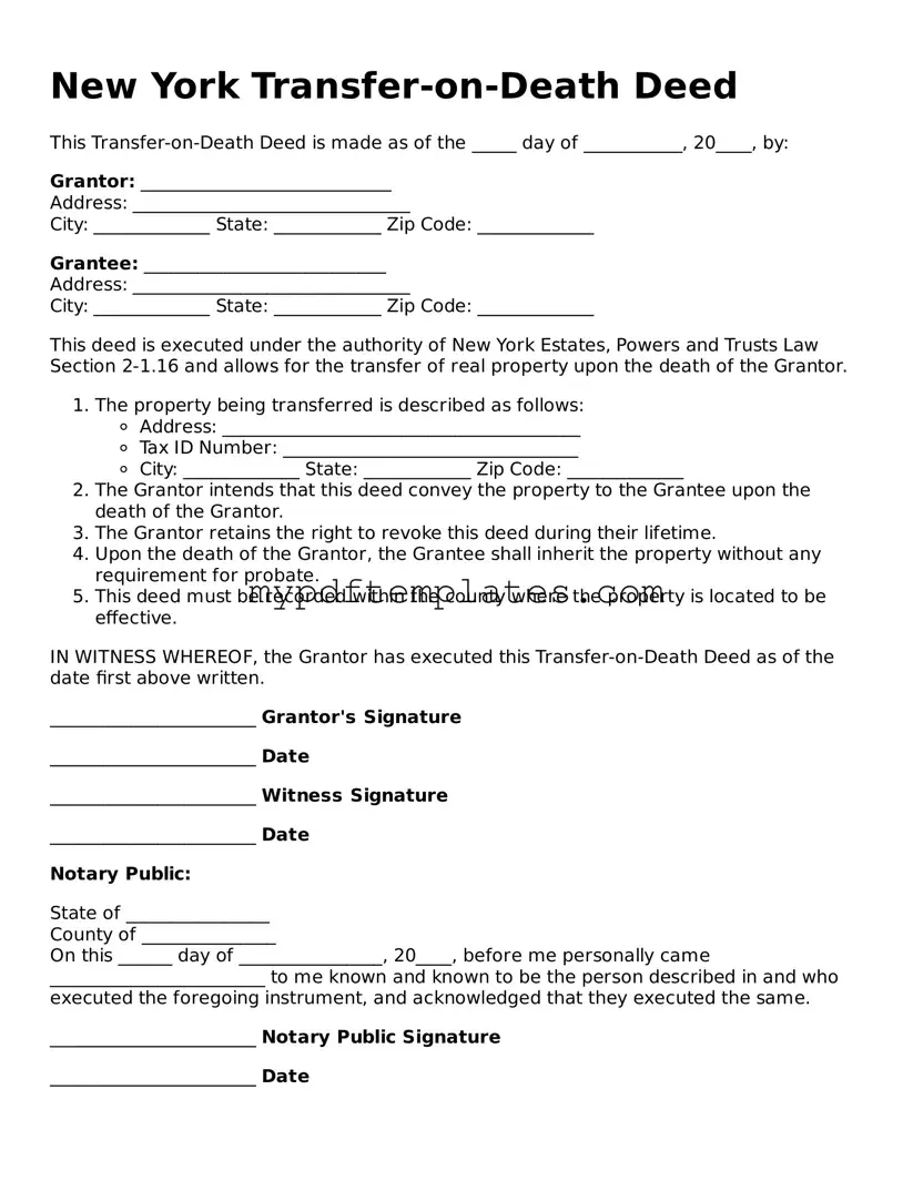 Free New York Transfer-on-Death Deed Template