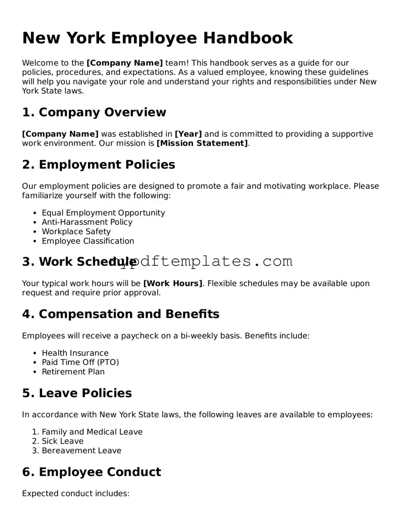 Free New York Employee Handbook Template