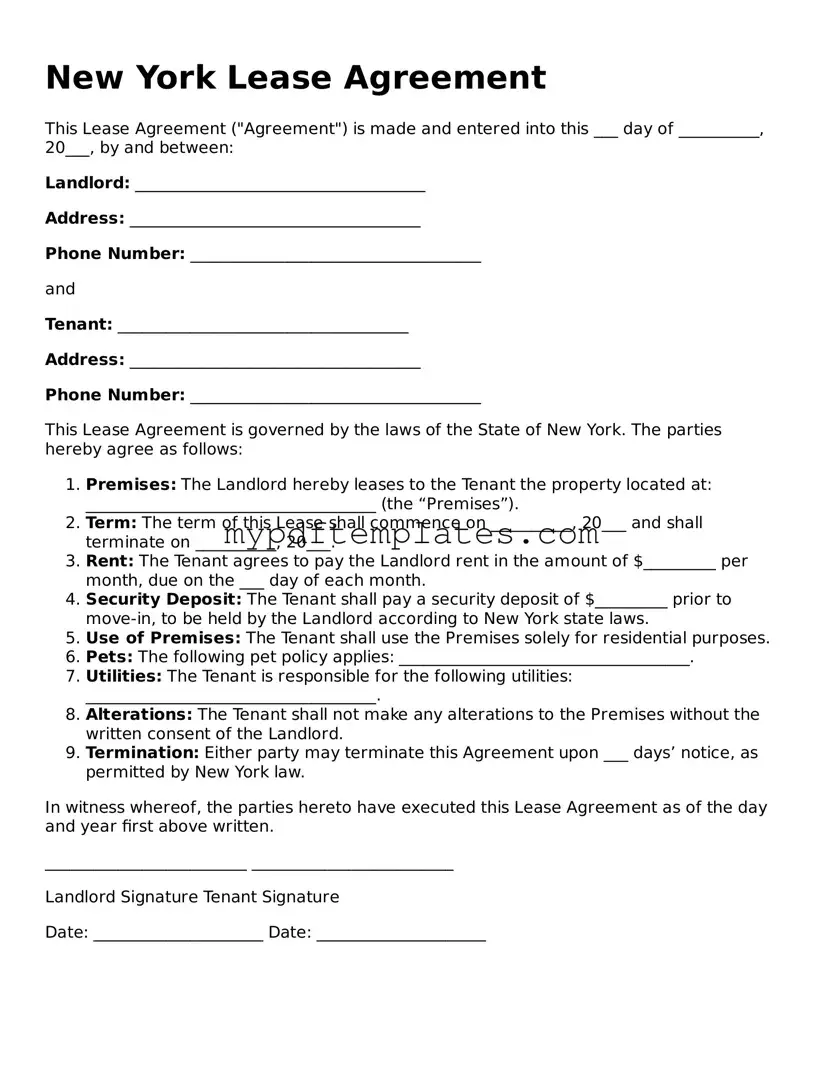 Free New York Lease Agreement Template