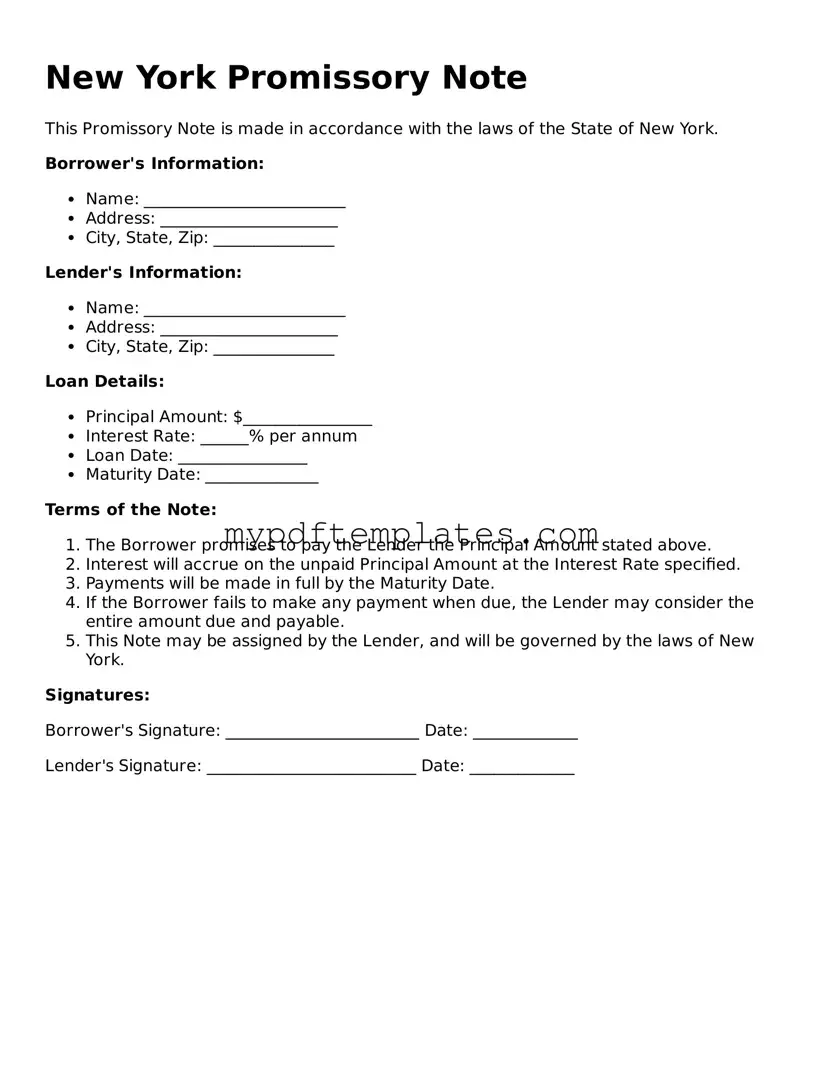 Free New York Promissory Note Template