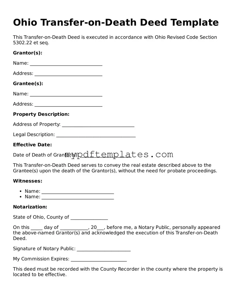 Free Ohio Transfer-on-Death Deed Template