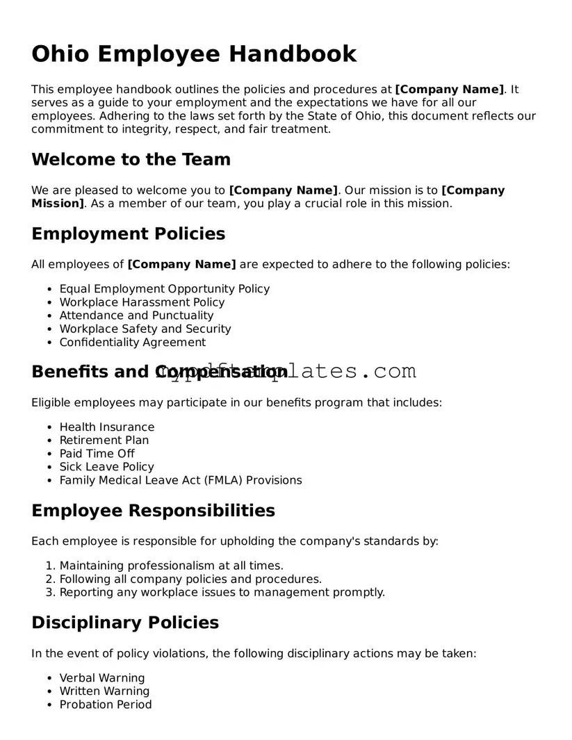 Free Ohio Employee Handbook Template