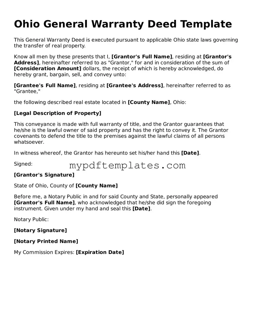 Free Ohio Deed Template