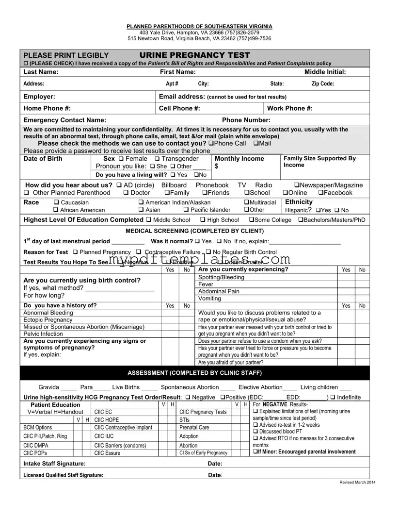 Fill Your Planned Parenthood Proof Template