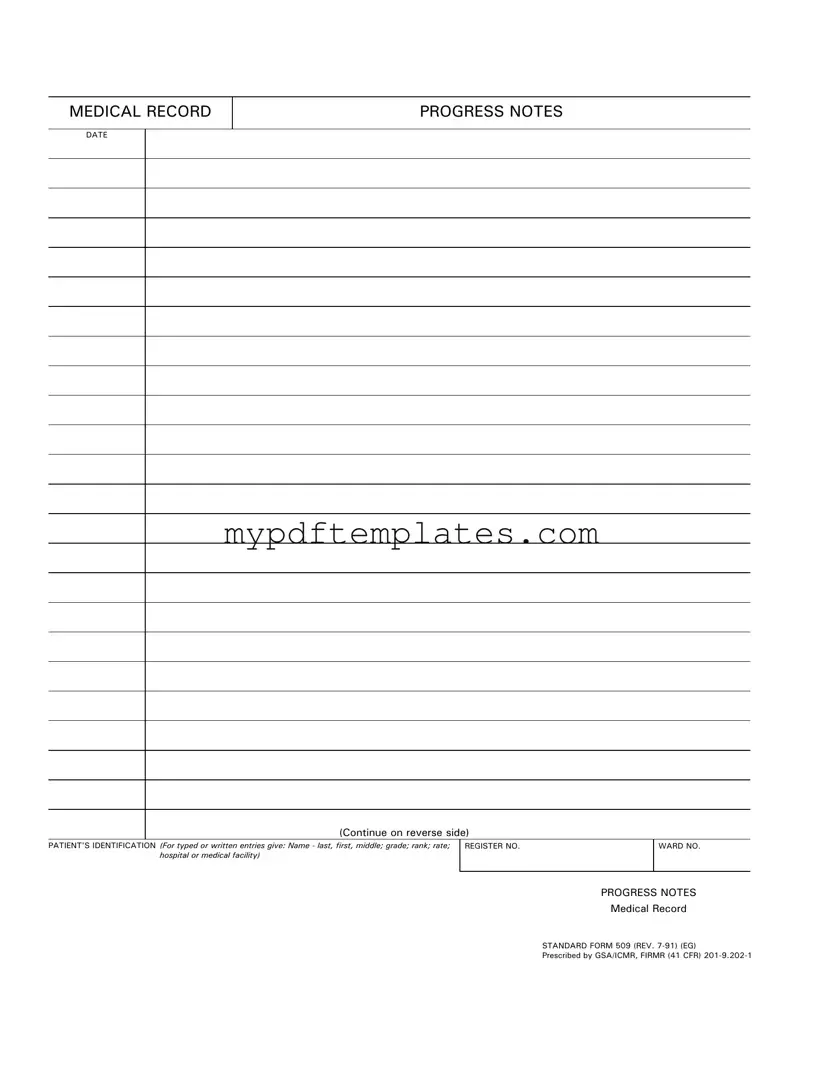 Fill Your Progress Notes Template