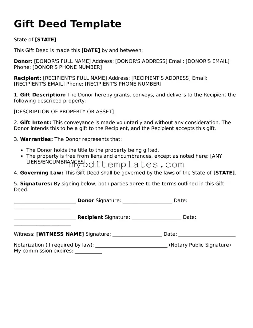 Blank Gift Deed Form