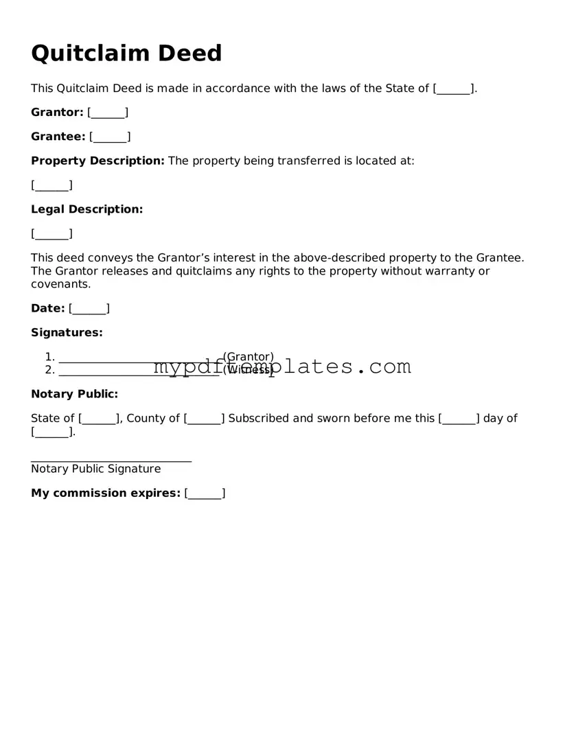Blank Quitclaim Deed Form