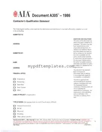 Fill Your AIA A305 Template