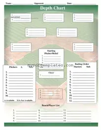 Fill Your Baseball Field Lineup Template