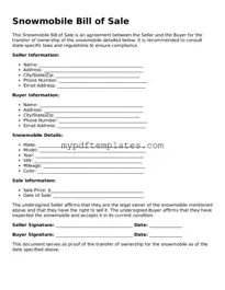 Blank Snowmobile Bill of Sale Form