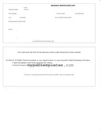 Fill Your Auto Insurance Card Template