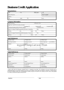 Fill Your Business Credit Application Template