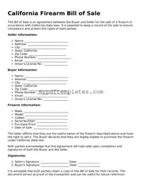 Free California Firearm Bill of Sale Template