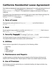 Free California Residential Lease Agreement Template
