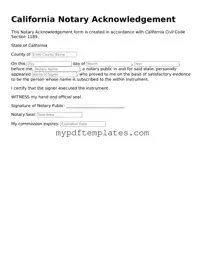 Free California Notary Acknowledgement Template