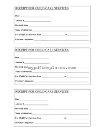 Fill Your Childcare Receipt Template