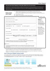 Fill Your Citibank Direct Deposit Template