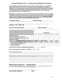 Fill Your Netspend Dispute Template