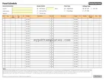 Fill Your Electrical Panel Schedule Template
