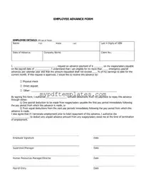 Fill Your Employee Advance Template