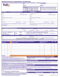 Fill Your Fedex Bill Of Lading Template