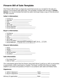 Blank Firearm Bill of Sale Form