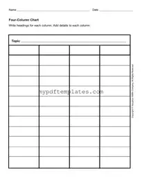 Fill Your Four Column Chart Template