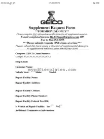 Fill Your Geico Supplement Request Template