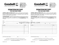 Fill Your Goodwill donation receipt Template