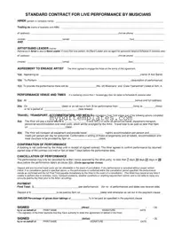 Fill Your Live Performance Contract Template