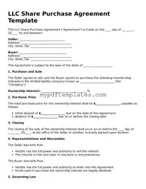 Blank LLC Share Purchase Agreement Form